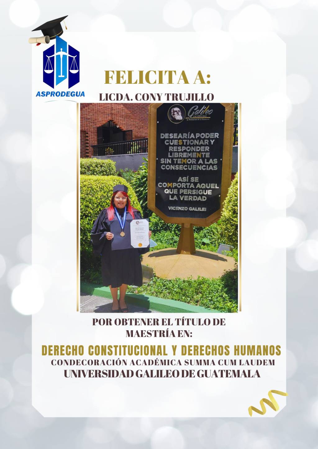 Felicidades Licda. Cony Trujillo